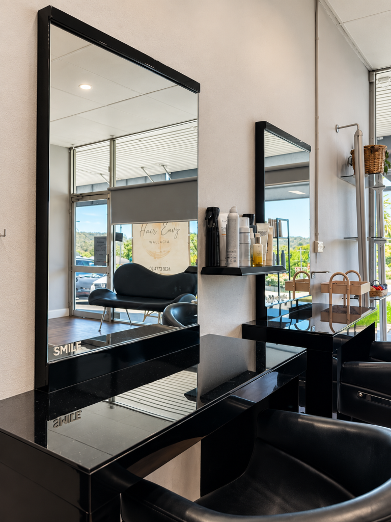 Hair Envy Wallacia salon styling stations and mirrors